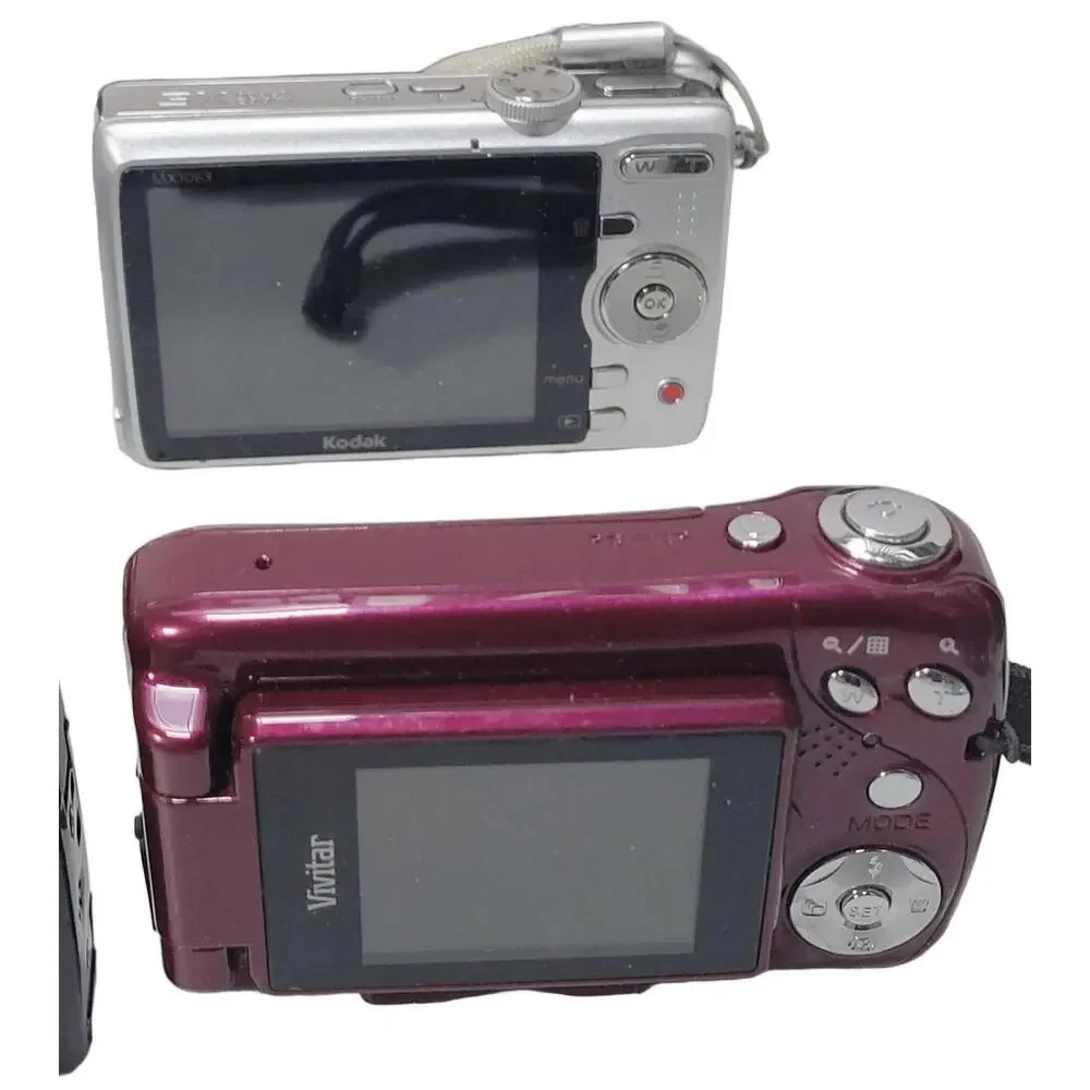 Lof Of 10 Digital Cameras For Parts Or Repair Only Kodak Olympus HP GE Sanyo